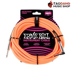 สายแจ็ค Ernie Ball 18Ft Straight / Angle Instrument Cable สี Neon Orange