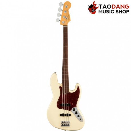 กีต้าร์โปร่ง Fender American Professional II J Bass Fretless สี Olympic White