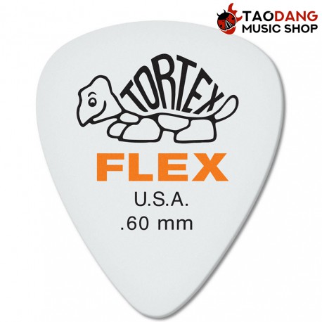 ปิ๊กกีต้าร์ Jim Dunlop Tortex Flex Standard 428R ขนาด 0.60mm สี White/Orange