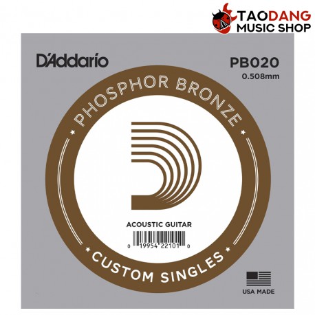 สายปลีกกีต้าร์ D'Addario Phosphor Bronze Wound Singles PB020