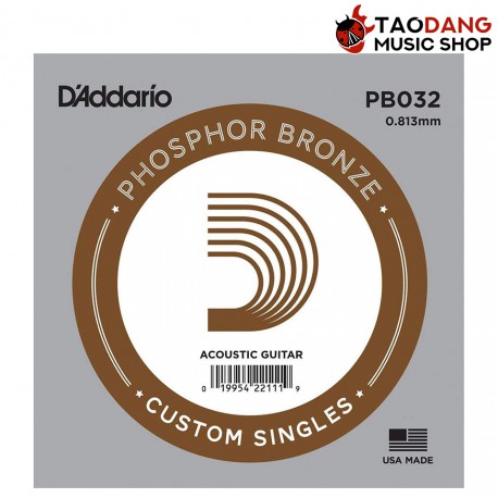 สายปลีกกีต้าร์ D'Addario Phosphor Bronze Wound Singles PB032