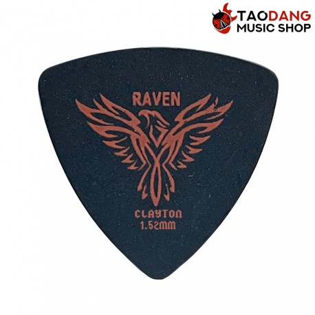 ปิ๊กกีต้าร์ Clayton Black Raven Rounded Triangle ขนาด 1.52mm สี Black