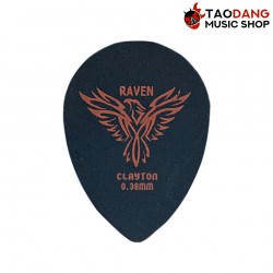 ปิ๊กกีต้าร์ Clayton Black Raven Small Teardrop ขนาด 0.38mm สี Black