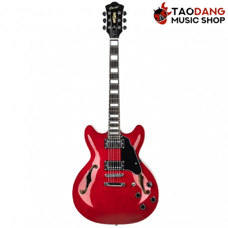 กีต้าร์ไฟฟ้า Grote Semi-Hollow Body AS-335 สี Cherry Red