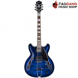 กีต้าร์ไฟฟ้า Grote Semi-Hollow Body AS-335 FLAME สี Blue