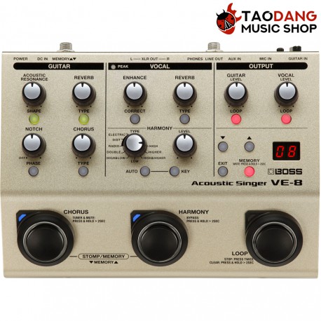 เอฟเฟคร้อง Boss VE-8 Acoustic Singer สี Gold