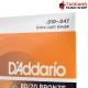 สายกีต้าร์โปร่ง D'Addario 80/20 Bronze EJ10E เบอร์ 10