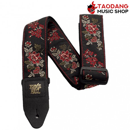 สายสะพายกีต้าร์ Ernie Ball Jacquard Strap สี Red Rose