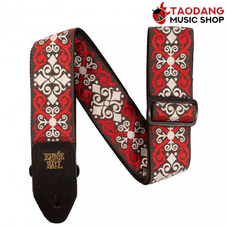 สายสะพายกีต้าร์ Ernie Ball Jacquard Strap สี Red Trellis