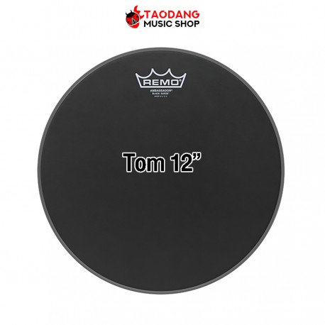 หนังกลอง Remo Black Suede Ambassabor 12"