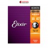 สายกีต้าร์โปร่งเคลือบ Elixir Nanoweb Phosphor Bronze เบอร์ 10 - 47