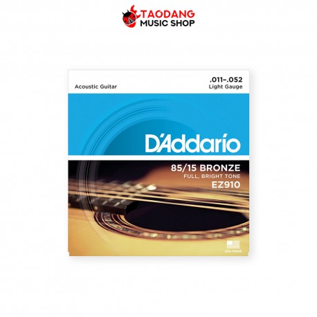 สายกีต้าร์โปร่ง D'addario 85/15 BRONZE ขนาด 11-52