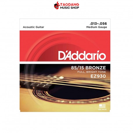 สายกีต้าร์โปร่ง D'addario 85/15 BRONZE ขนาด 13-56