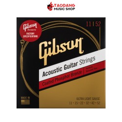 สายกีต้าร์โปร่งเคลือบ Gibson Phosphor Bronze ขนาด 11-52