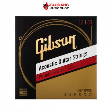 สายกีต้าร์โปร่ง Gibson Phosphor Bronze ขนาด 12-53