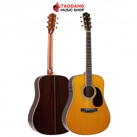 กีต้าร์โปร่งไฟฟ้า Voki A45DE ST2 สี Mahogany