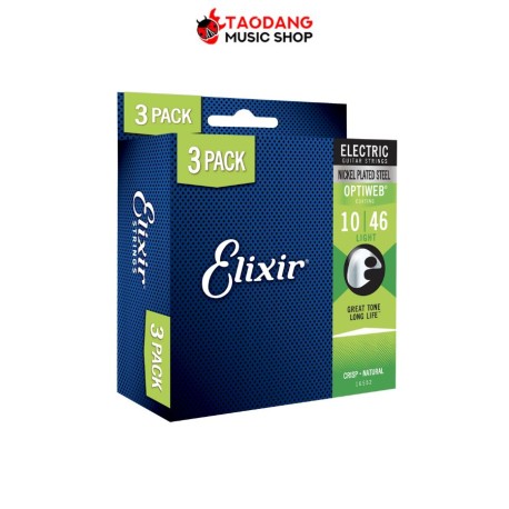 สายกีต้าร์ไฟฟ้าเคลือบ Elixir Optiweb Light 3 Pack ขนาด 10-46