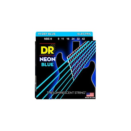 สายกีต้าร์ไฟฟ้า DR รุ่น Neon สีฟ้า เบอร์ 9