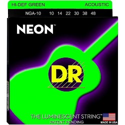 DR Strings Coated Nickel Hi-Def Green Acoustic Guitar Strings 10-48