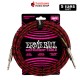 Ernie Ball P06394 Braided Straight to Straight Red Black