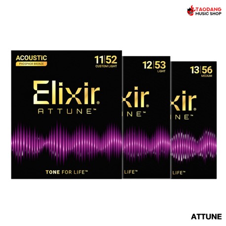 Elixir Attune Phosphor Bronze Acoustic Guitar Strings