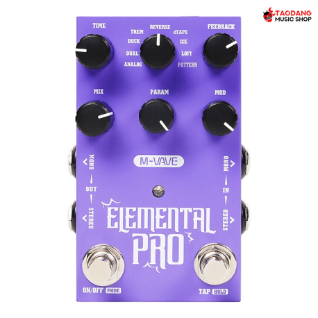 เอฟเฟกต์ก้อนกีต้าร์ดีเลย์ M Vave Elemental Pro สี Purple